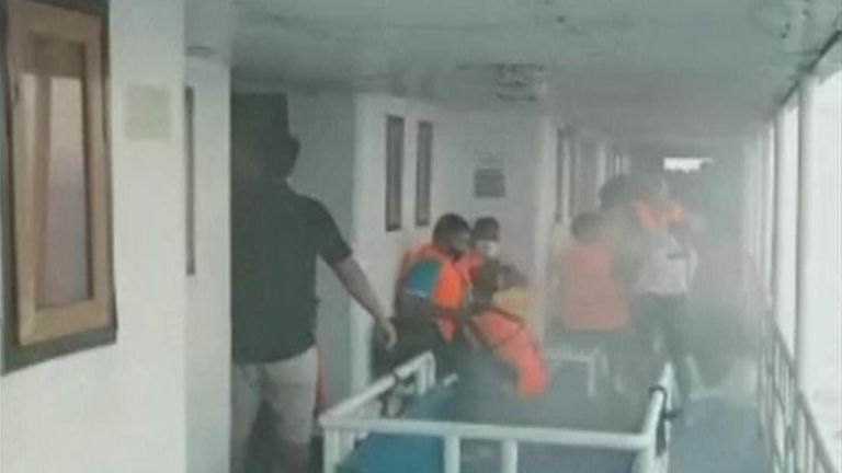 Nearly 200 passengers and crew saved from the sea after Indonesian ferry fire Nearly 200 passengers and crew saved from the sea after Indonesian ferry fire